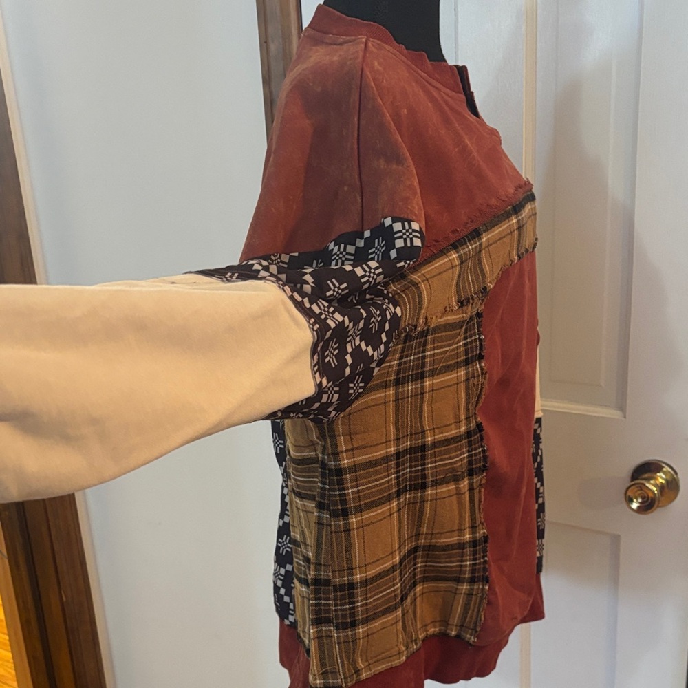 Gilded Intent Patchwork Women’s Pullover - Multic… - image 3